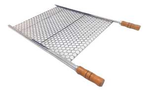 GRELHA CHURRASQ INOX CABO DUPLO 50X50